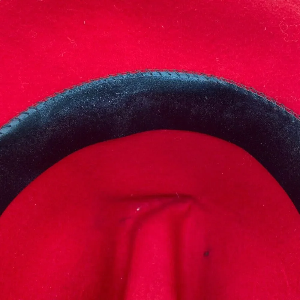 Cowgirl Hat Vintage Rockmount Ranchwear Womens Red Fitted Wide Brim Size 6 7/8 - Picture 6 of 16
